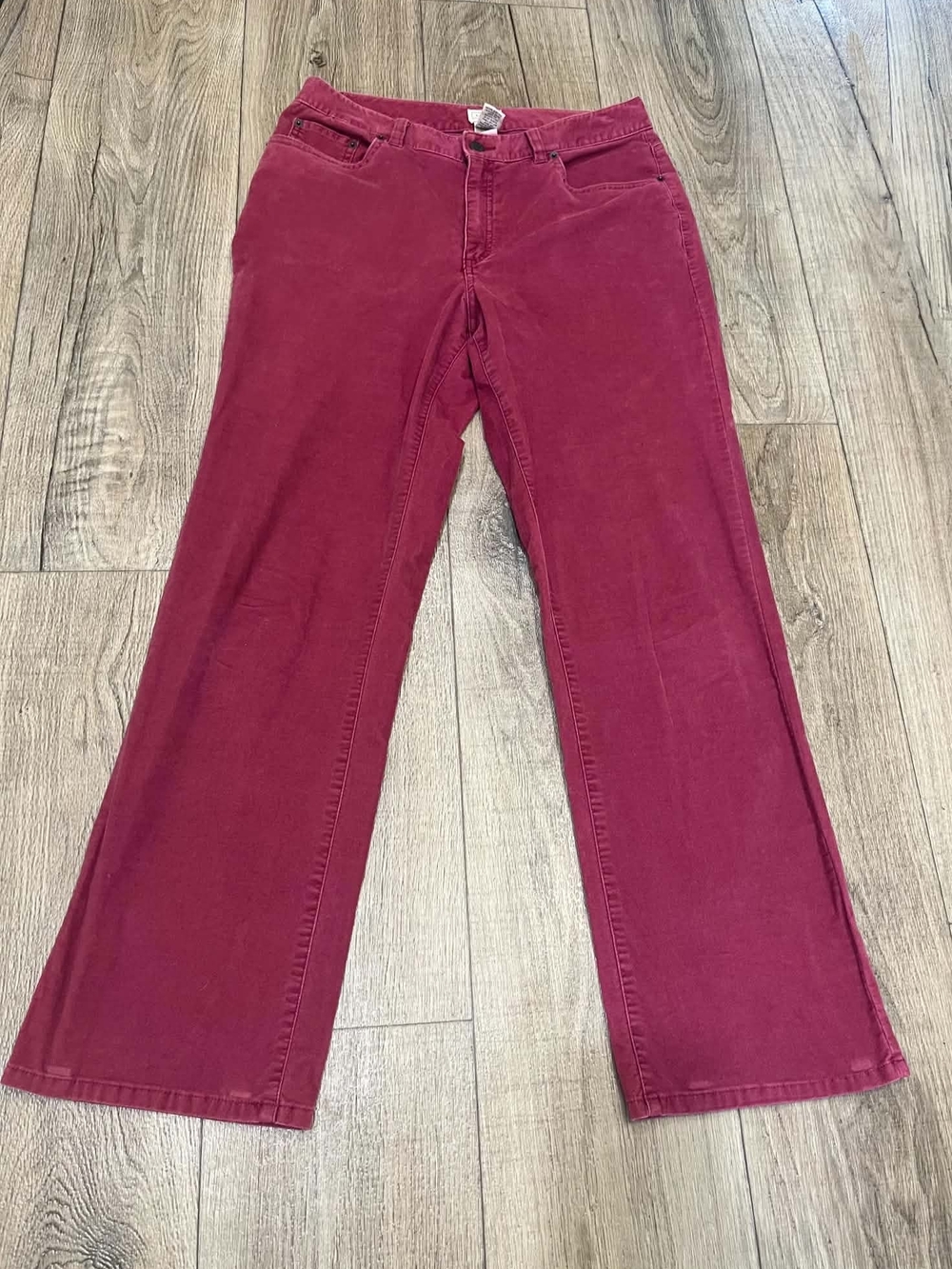 L.L. Bean Berry Red Wide-Leg Jeans